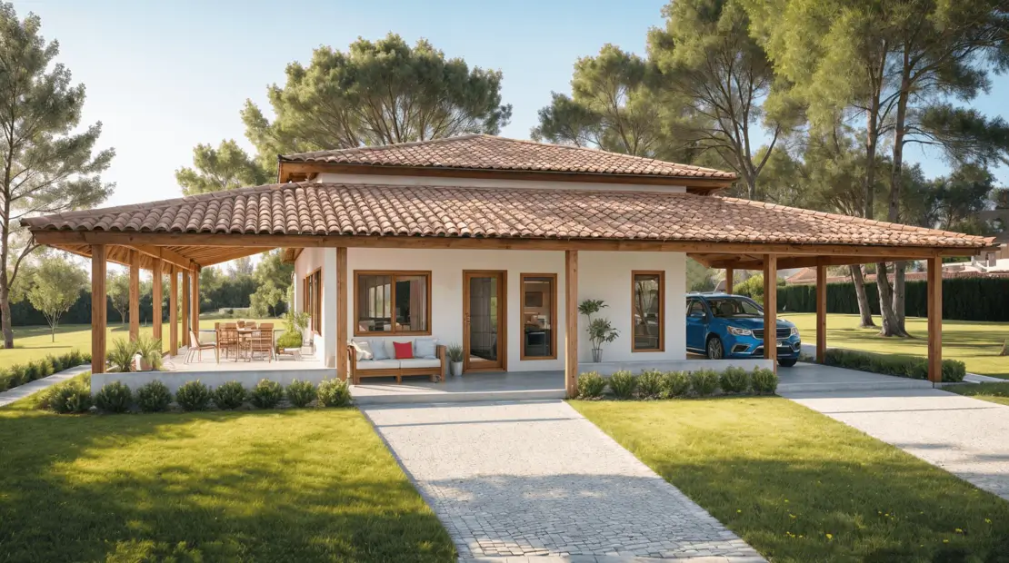 casa de campo com varanda