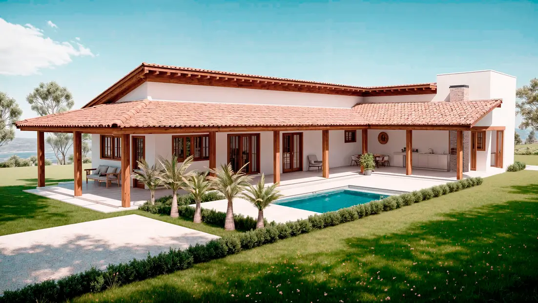 casa de campo em L