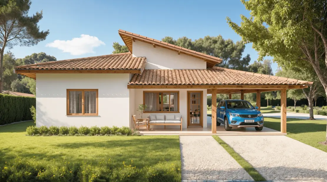 casa de campo com varanda