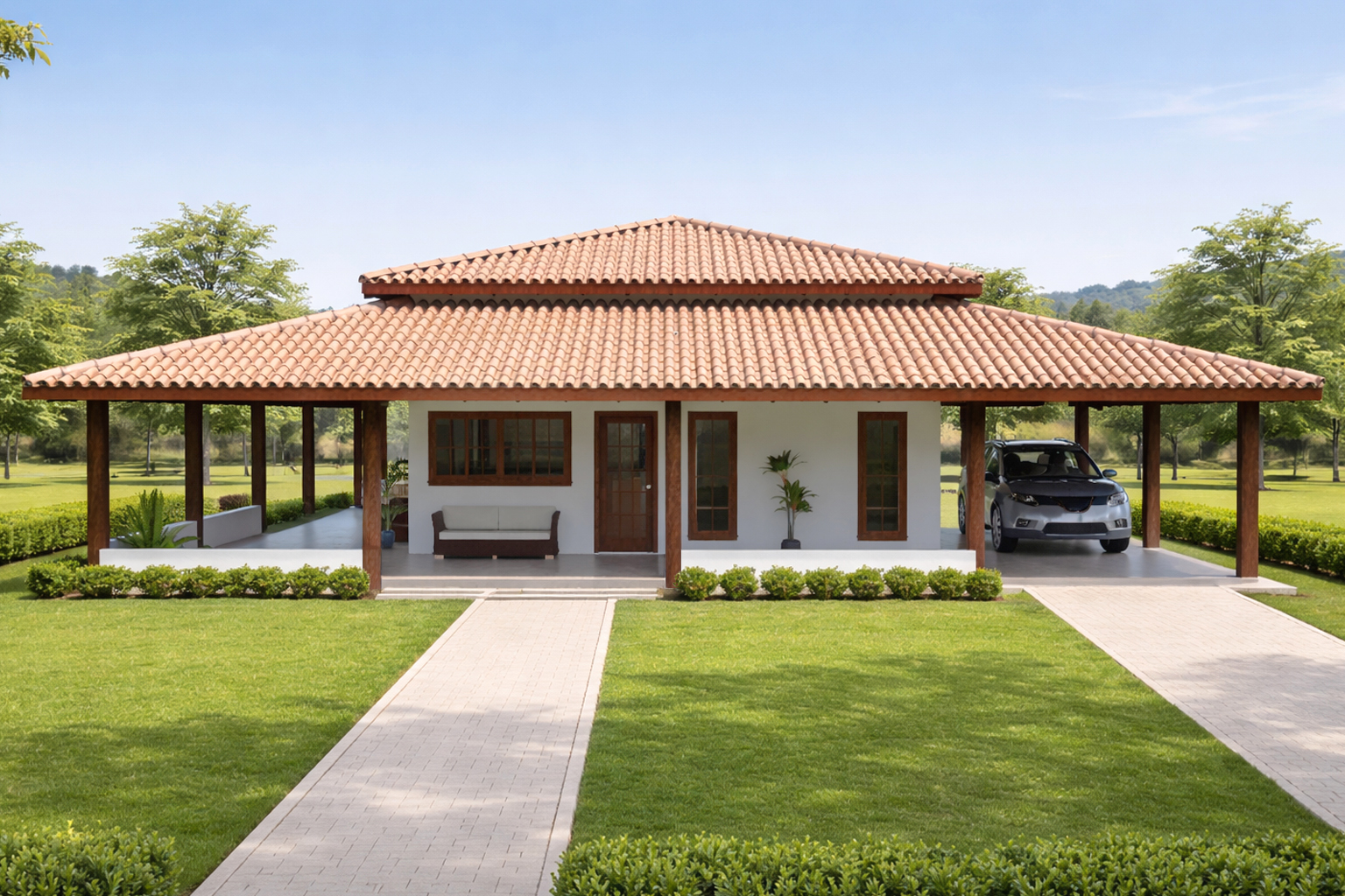 P1 – Casa para Sítio com Grande Varanda