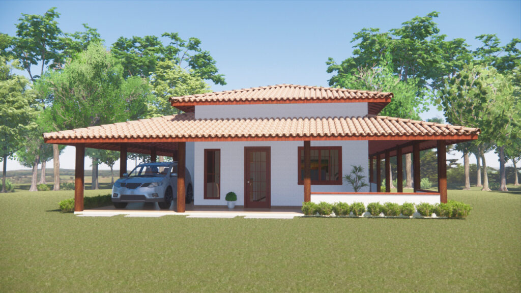 casa de sítio com varanda