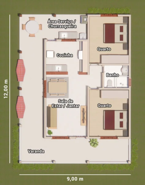 projeto casa de campo simples