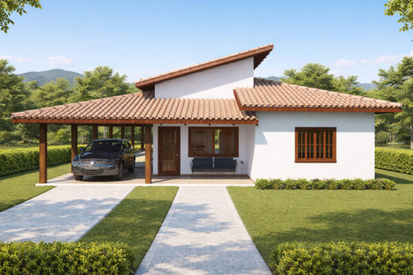 Casa de Campo com Varanda e 4 Quartos