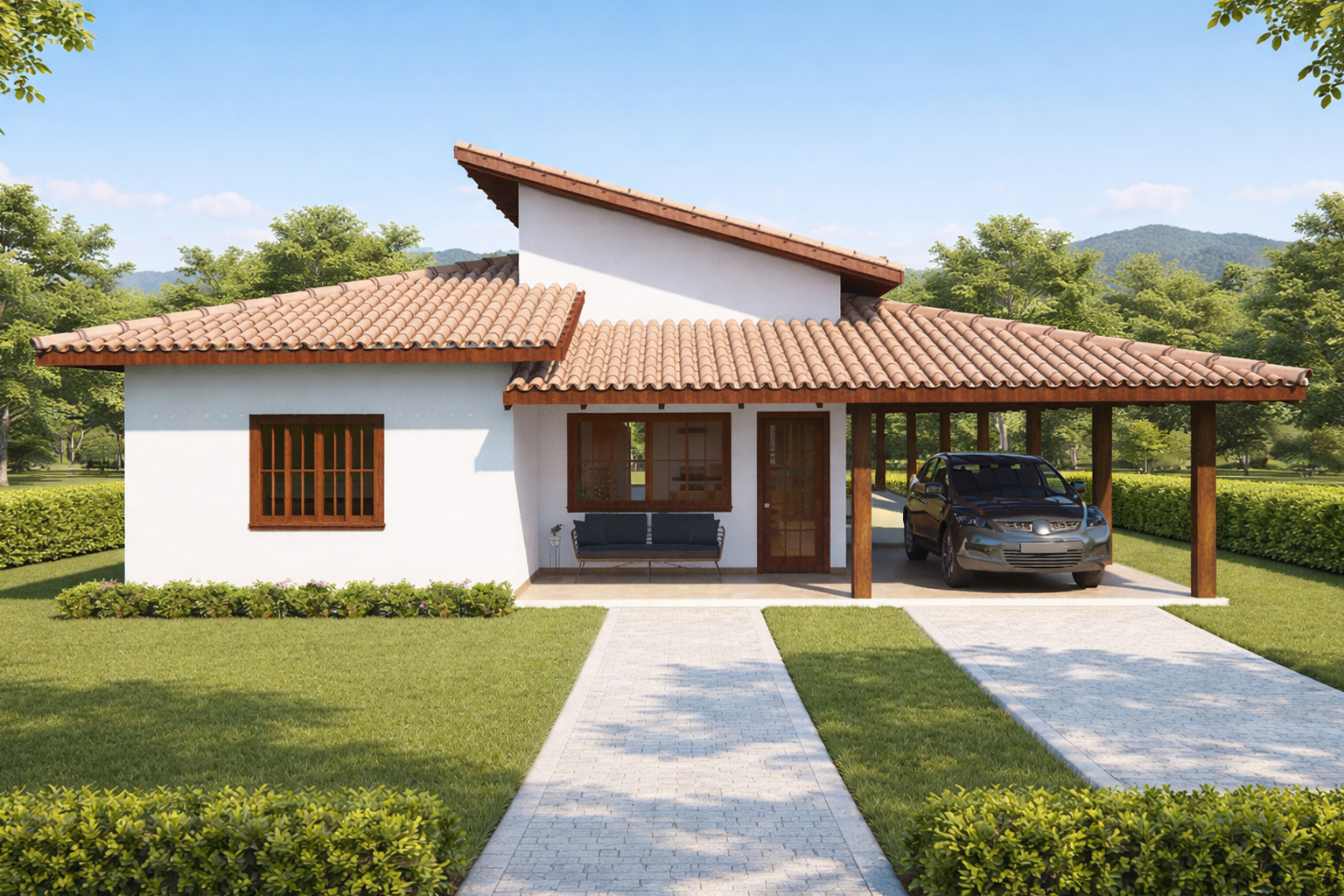 P8i – Casa de Campo com Varanda e 4 Quartos (Invertido)