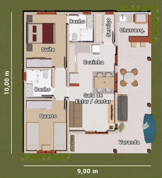 projeto de casa de campo