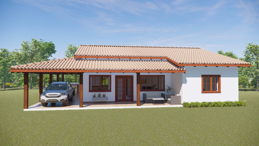 casa de campo com 3 quartos