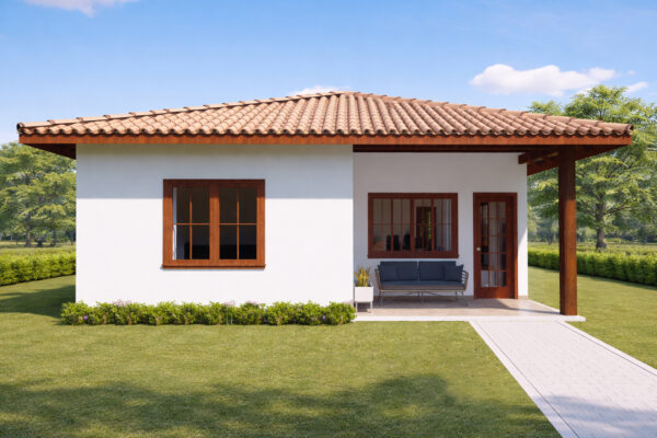 Planta de Casa de Campo com 3 Quartos