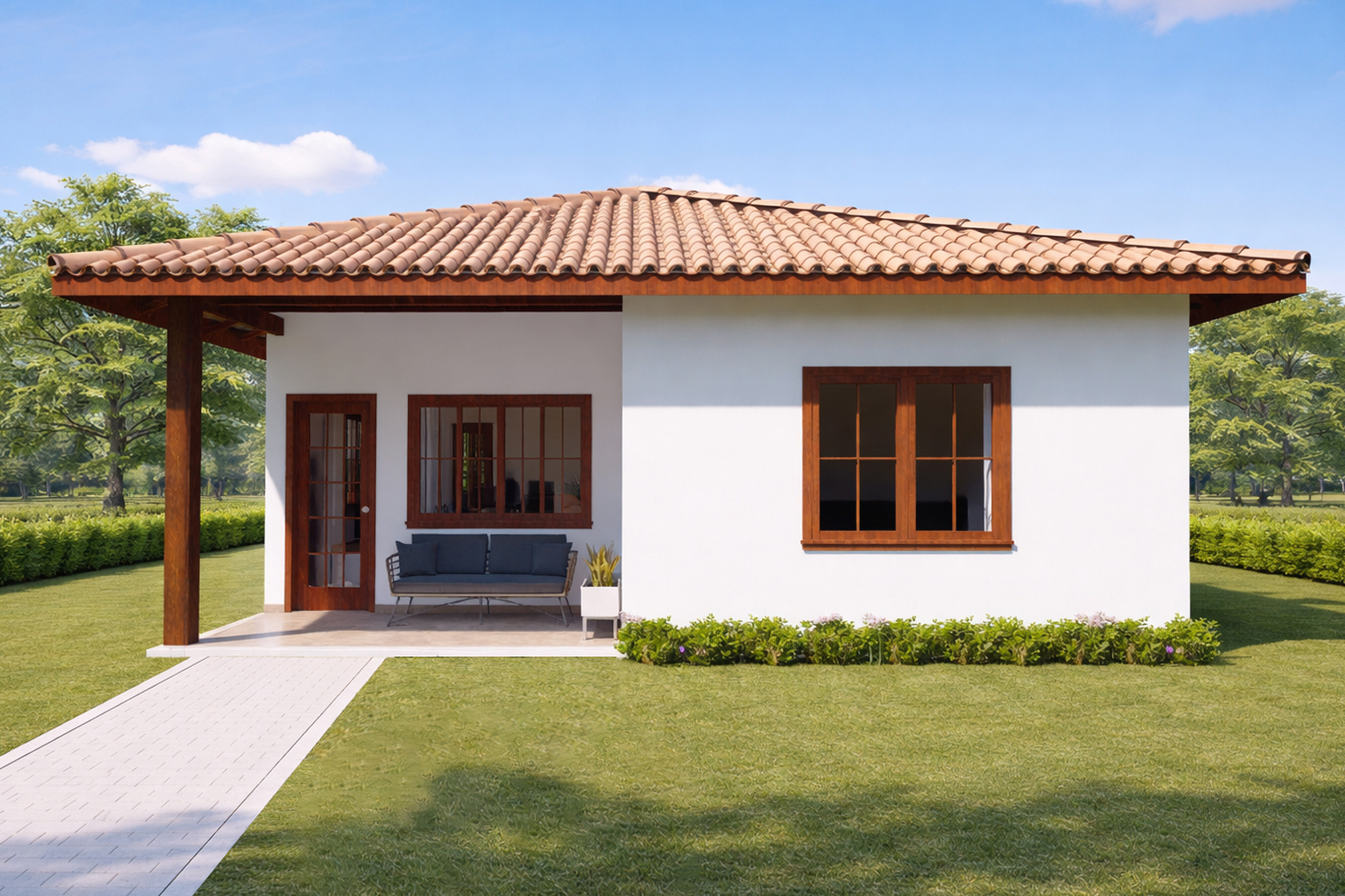 P15i – Planta de Casa de Campo com 3 Quartos (Invertido)