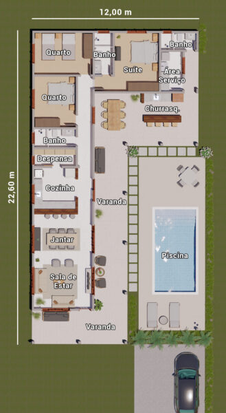 Projeto de Casa em L