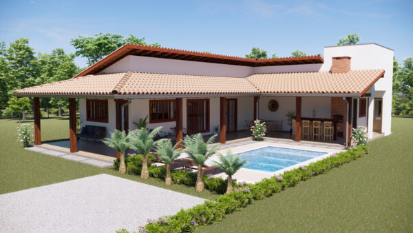 P18 - Casa de Sítio em L com 2 Quartos