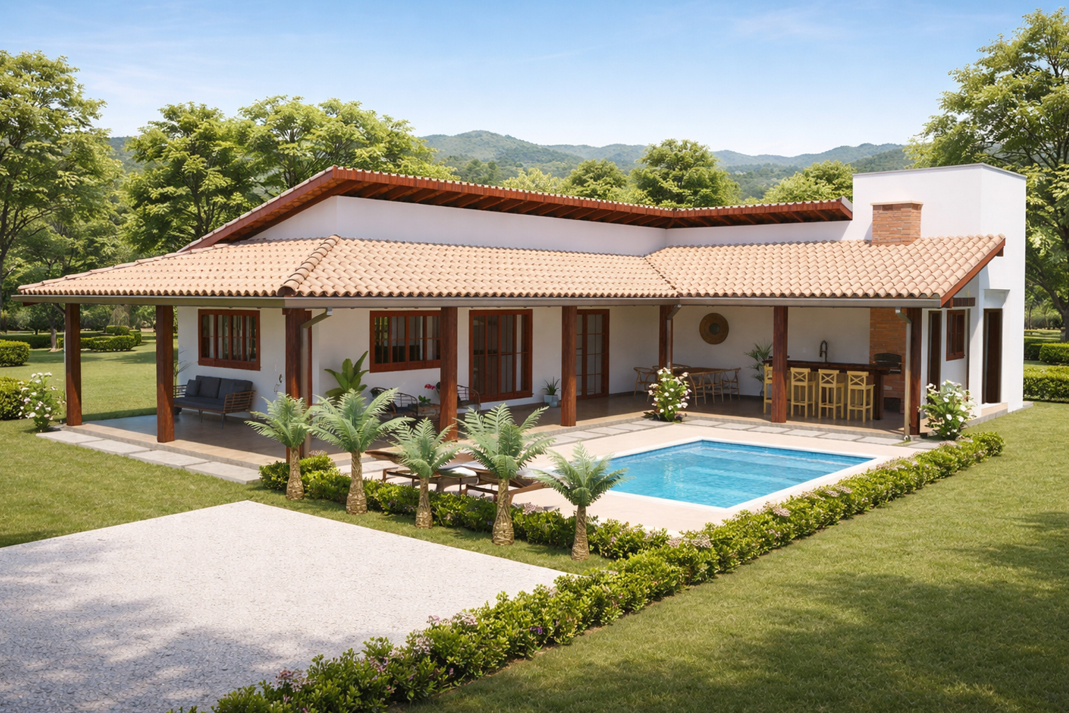 P18 – Casa de Sítio em L com 2 Quartos