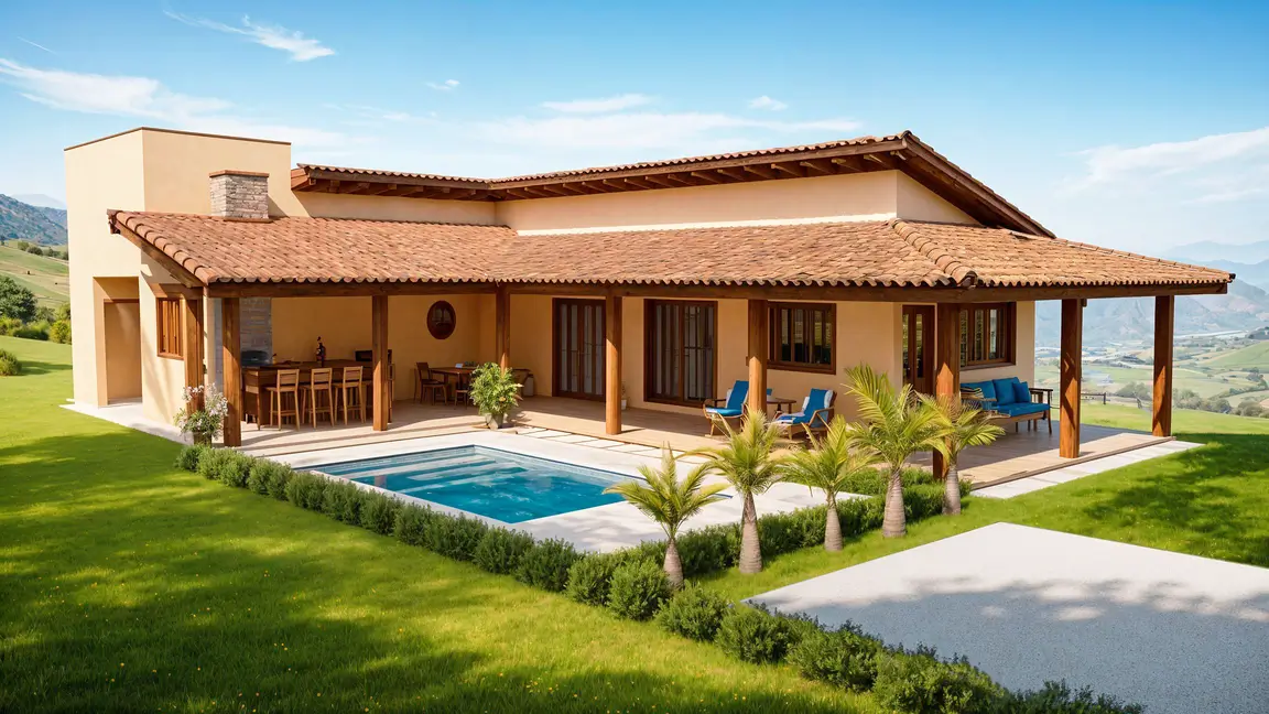 casa de campo em L