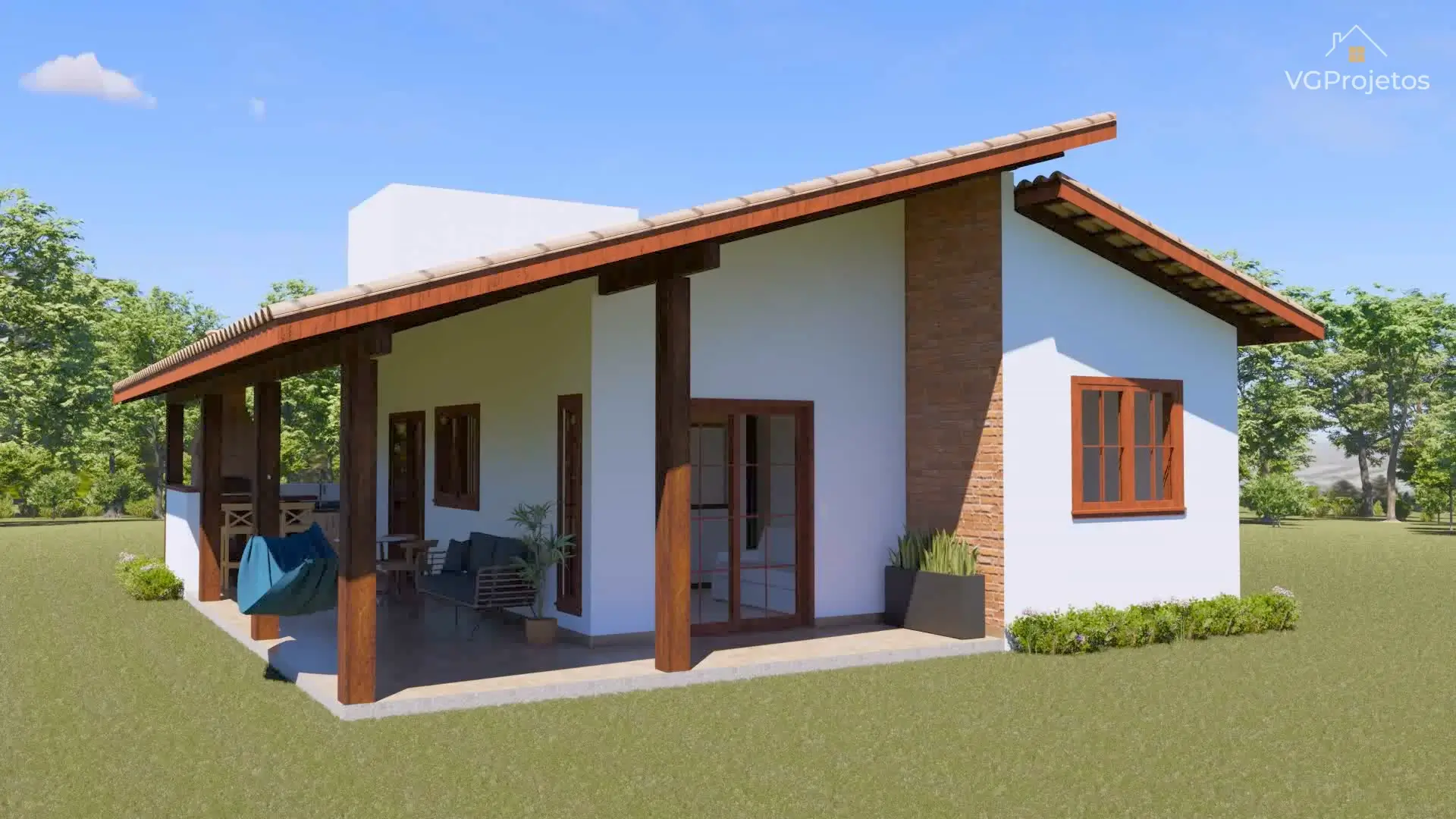 P11 - Casa de Sítio Simples com Varanda - VGProjetos, image size:1920x1080