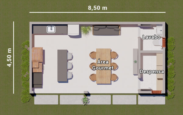 planta baixa de edícula simples