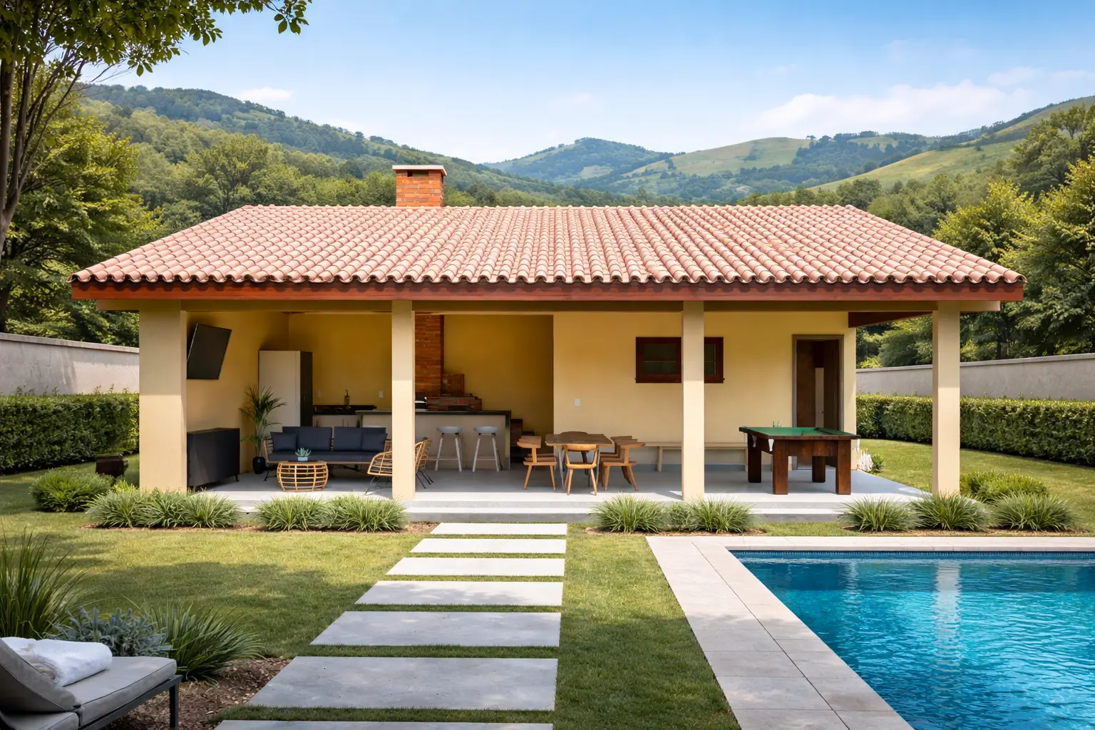 edícula com piscina