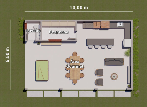 planta baixa de edícula 10,00 x 6,50