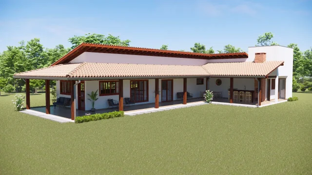 casa de campo em L